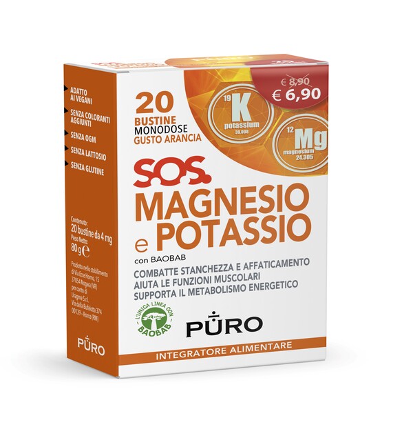 PURO MAGNESIO POTASSIO E BAOBAB 20 BUSTINE 4 G - goldeneffe.it