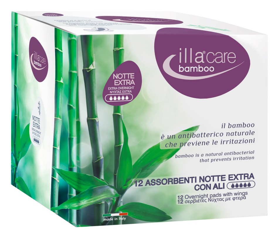 ILLA CARE BAMBOO ASSORBENTI NOTTE EXTRA 12 PEZZI - goldeneffe.it