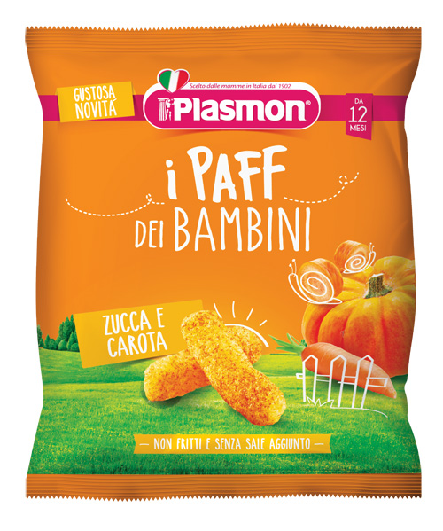 PLASMON DRY SNACK PAFF ZUCCA CAROTE 15 G - goldeneffe.it
