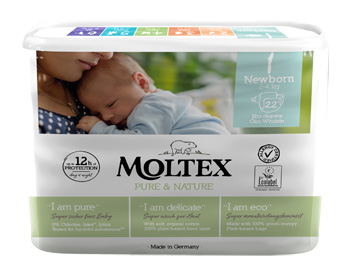 PANNOLINI MOLTEX PURE & NATURE NEW BORN 2-5 KG TAGLIA 1 22 PEZZI - goldeneffe.it