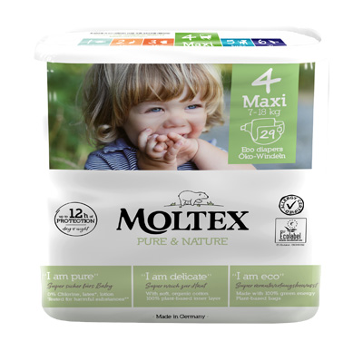 PANNOLINI MOLTEX PURE & NATURE MAXI 7-14 KG TAGLIA 4 29 PEZZI - goldeneffe.it