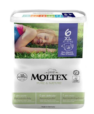 PANNOLINI MOLTEX PURE & NATURE EXTRA LARGE TG 13/18 KG 6 PEZZI - goldeneffe.it