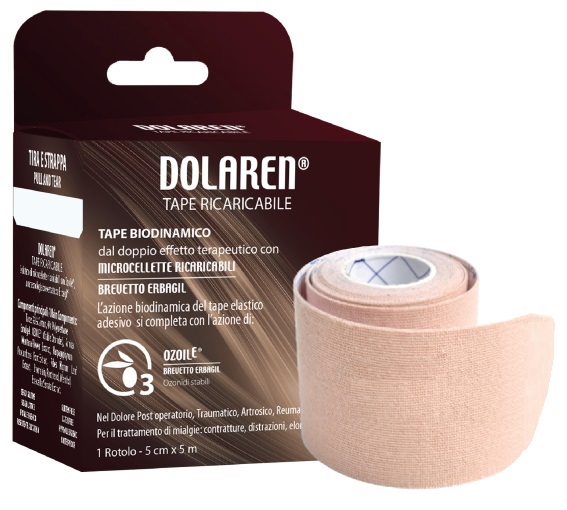 DOLAREN TAPE RICARICABILE CEROTTO TERAPEUTICO BEIGE CM 5X5 M IN ROTOLO - goldeneffe.it