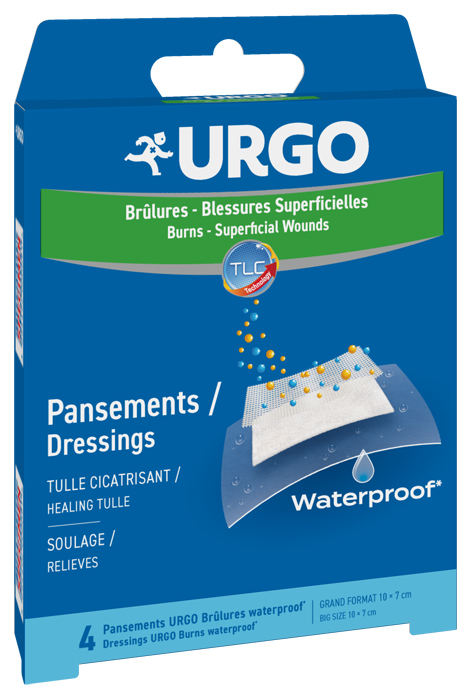URGO USTIONI SUPERFICIALI WATERPROOF 10 X 7 CM 4 PEZZI - goldeneffe.it