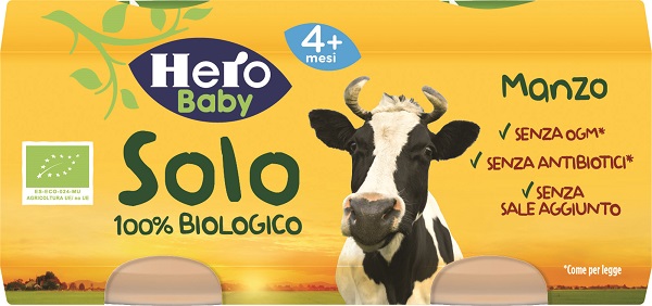 HERO SOLO OMOGENEIZZATO MANZO 100% BIO 2X80G - goldeneffe.it