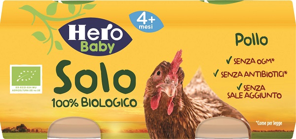 HERO SOLO OMOGENEIZZATO POLLO 100% BIO 2X80G - goldeneffe.it