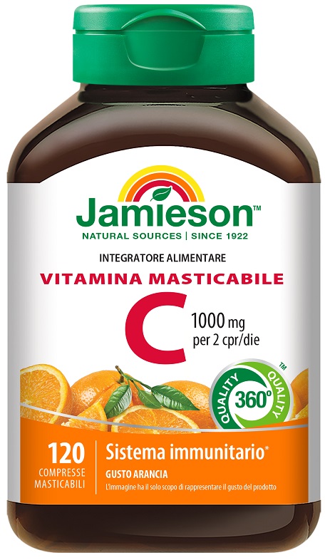 JAMIESON VITAMINA C 1000 MASTICABILE ARANCIA 120 COMPRESSE - goldeneffe.it