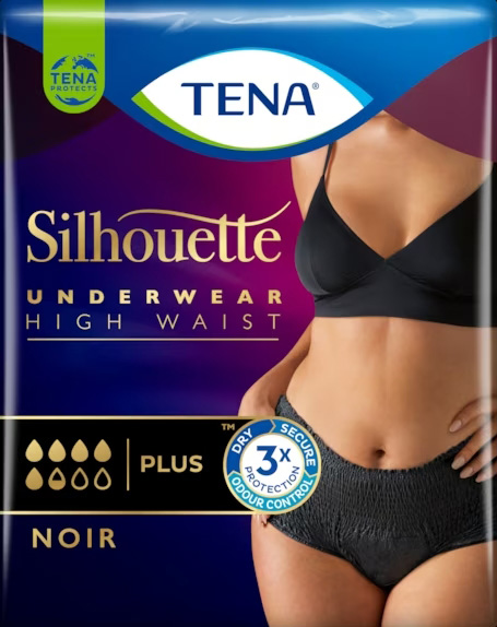 PANNOLONE A MUTANDINA ASSORBENTE TENA SILHOUETTE NOIR M VITA ALTA 9 PEZZI - goldeneffe.it