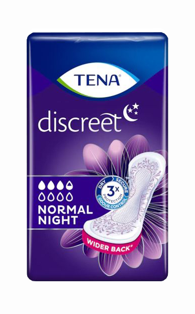 ASSORBENTE TENA DISCREET NORMAL NIGHT 10 PEZZI - goldeneffe.it