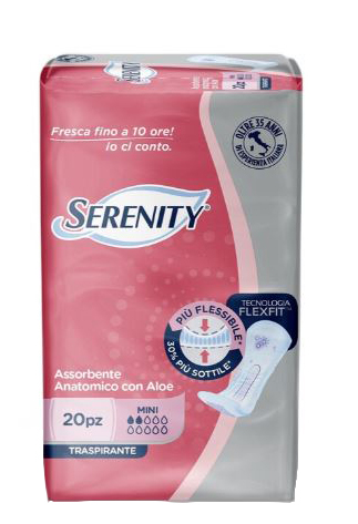 SERENITY ASSORBENTE ANATOMICO CON ALOE FLEXIT MINI 20 PEZZI - goldeneffe.it