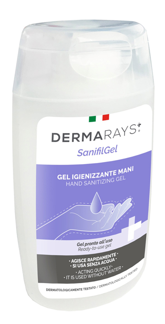 DERMARAYS SANIFIL GEL IGIENIZZANTE MANI PRONTO ALL'USO ALCOOL 80% 100 ML - goldeneffe.it