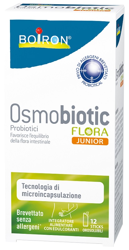 OSMOBIOTIC FLORA JUNIOR 12 STICKS OROSOLUBILI - goldeneffe.it
