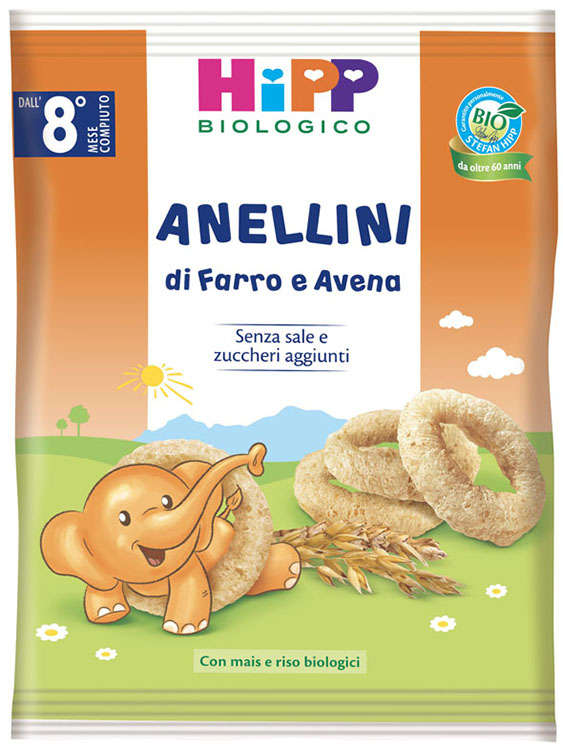 HIPP BIO ANELLINI FARRO AVENA 30 G - goldeneffe.it