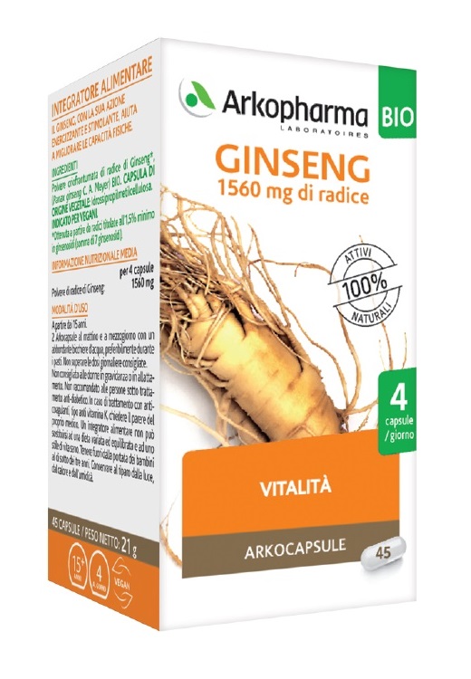 ARKOCPS GINSENG 45 CAPSULE BIO - goldeneffe.it