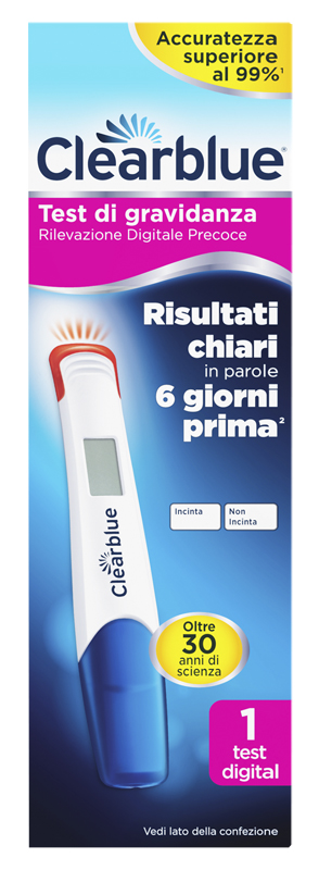 CLEARBLUE TEST GRAVIDANZA RILEVAZIONE PRECOCE DIGITALE 1 PEZZO - goldeneffe.it