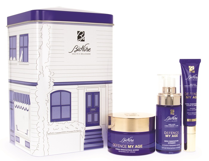 DEFENCE MY AGE COFANETTO REGALO SIERO RINNOVATORE INTENSIVE 30 ML + CREMA INNOVATRICE GIORNO 50 ML + SIERO RINNOVATORE OCCHI E LABBRA 15 ML - goldeneffe.it