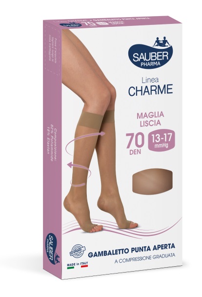 SAUBER GAMBALETTO OPEN TOE 70 DENARI MAGLIA LISCIA MEDIO TAGLIA 3 - goldeneffe.it