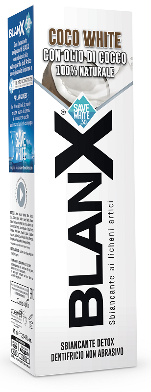 BLANX SBIANCANTE DETOX DENTIFRICIO COCO WHITE CON OLIO DI COCCO 75 ML - goldeneffe.it