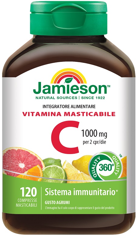JAMIESON VITAMINA C 1000 MASTICABILE AGRUMI 120 COMPRESSE - goldeneffe.it