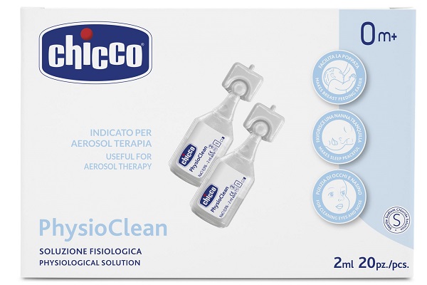 SOLUZIONE FISIOLOGICA PER AEROSOL CHICCO PHYSIOCLEAN 20 X 2 ML - goldeneffe.it