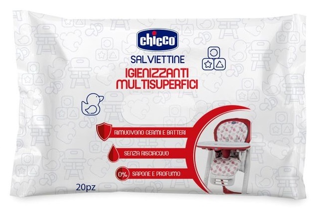 CHICCO SALVIETTINE IGIENIZZANTI 20 PEZZI - goldeneffe.it