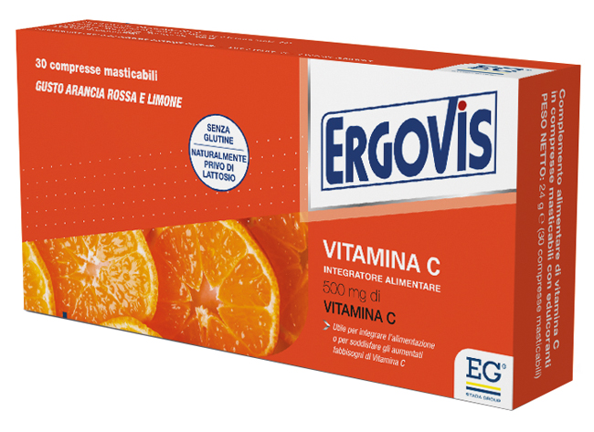ERGOVIS VITAMINA C 500MG 30 COMPRESSE MASTICABILI - goldeneffe.it