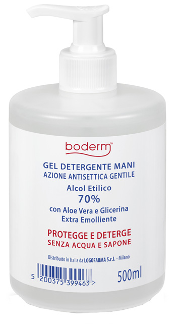 BODERM HAND CLEANSING GEL 70% 500 ML CON DISPENSER - goldeneffe.it