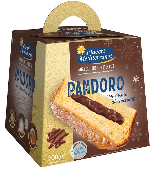 PIACERI MEDITERRANEI PANDORO CREMA AL CIOCCOLATO 700 G - goldeneffe.it