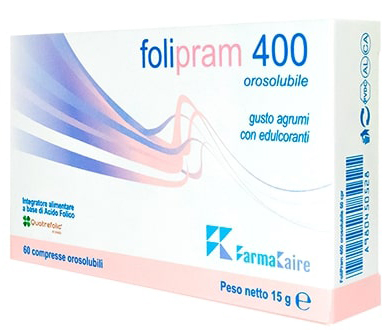 FOLIPRAM 400 60 COMPRESSE OROSOLUBILI GUSTO AGRUMI - goldeneffe.it