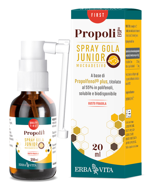 PROPOLI EVSP SPRAY GOLA JUNIOR GUSTO FRAGOLA 20 ML - goldeneffe.it