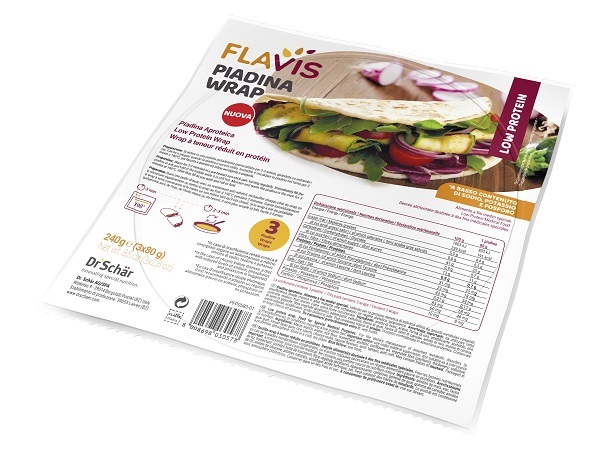 FLAVIS PIADINA WRAP APROTEICA 3 PEZZI DA 80 G - goldeneffe.it