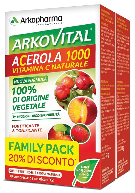 ARKOVITAL ACEROLA 1000 PACK FAMILY 60 COMPRESSE - goldeneffe.it