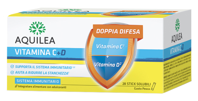 AQUILEA VITAMINA C+D 28 BUSTINE STICK - goldeneffe.it