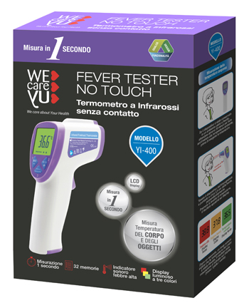 TERMOMETRO A INFRAROSSI SENZA CONTATTO WECAREYU FEVER TESTER NO TOUCH 1 PEZZO - goldeneffe.it