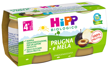 HIPP BIO OMOGENEIZZATO PRUGNA E MELA 2 X 80 G - goldeneffe.it