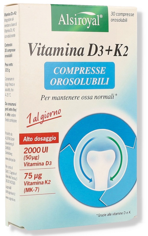 ALSIROYAL VITAMINA D3+K2 30 COMPRESSE OROSOLUBILI - goldeneffe.it