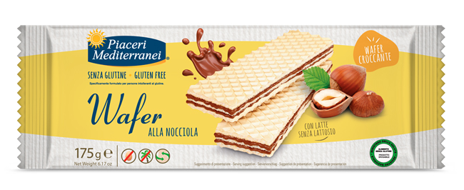 PIACERI MEDITERRANEI WAFER NOCCIOLA 175 G - goldeneffe.it