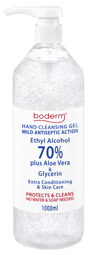 BODERM HAND CLEANSING GEL 70% 1 LITRO CON DISPENSER - goldeneffe.it