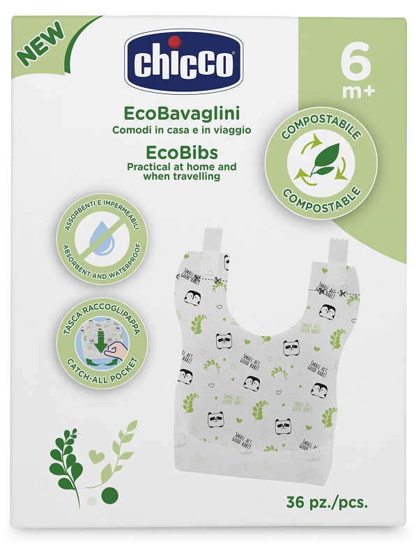 CHICCO BAVAGLINI MONOUSO COMPOSTABILI 36 PEZZI - goldeneffe.it