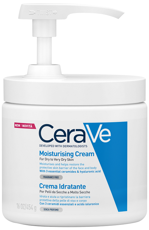 CERAVE CREMA IDRATANTE PER PELLI DA SECCHE A MOLTO SECCHE 454 G PUMP - goldeneffe.it