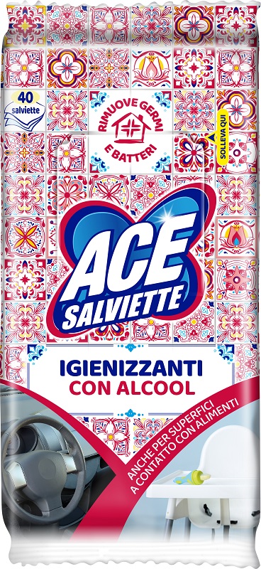 ACE SALVIETTE IGIENIZZANTI ALCOOL 40 PEZZI - goldeneffe.it