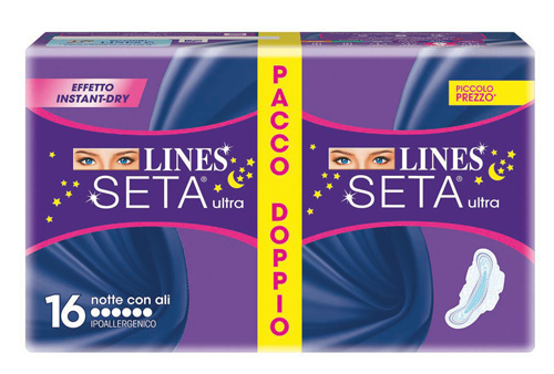 LINES SETA ULTRA ASSORBENTE NOTTE 16 PEZZI - goldeneffe.it