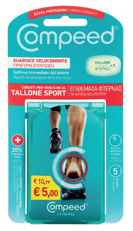 COMPEED CEROTTI PER VESCICHE AL TALLONE SPORT 5 PEZZI PROMO 5 EURO - goldeneffe.it