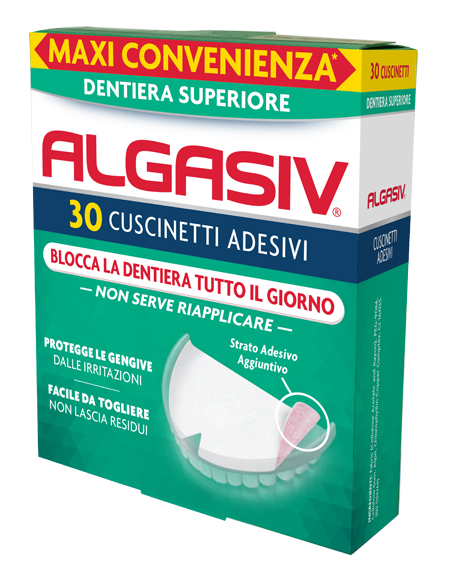 ALGASIV ADESIVO PER PROTESI DENTARIA SUPERIORE 30 PEZZI - goldeneffe.it