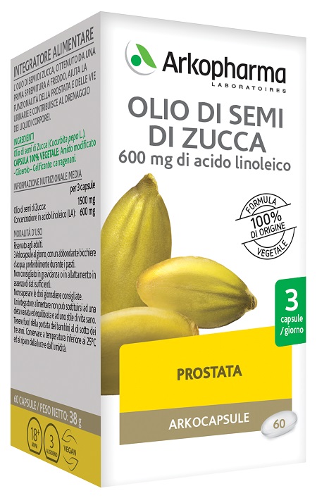 ARKO CAPSULE OLIO SEMI ZUCCA 60 CAPSULE - goldeneffe.it