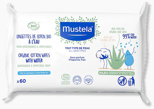 MUSTELA SALVIETTE ACQUA COT BIO 60 PEZZI - goldeneffe.it