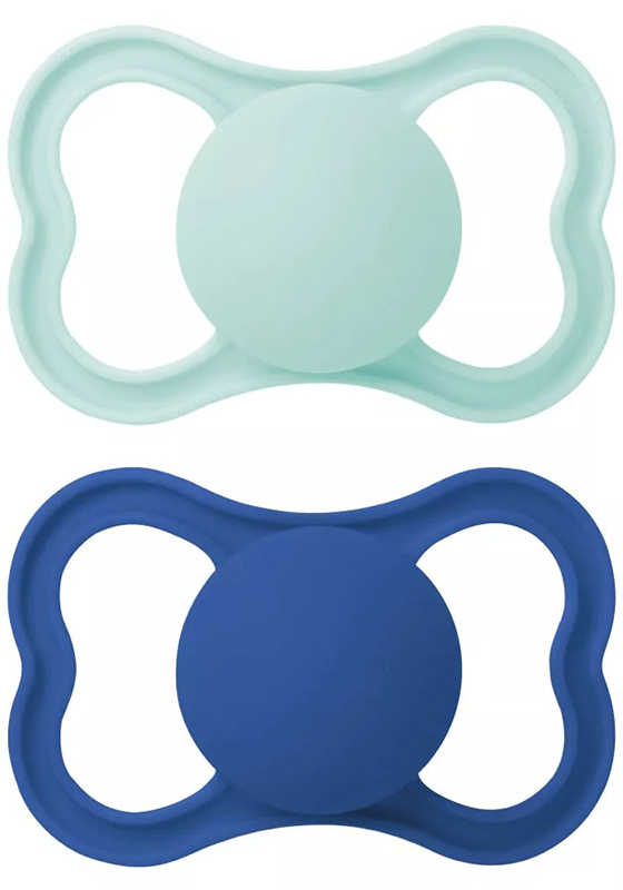 MAM AIR SUCCHIETTO 16+ MESI SILICONE MASCHIO 2 PEZZI - goldeneffe.it
