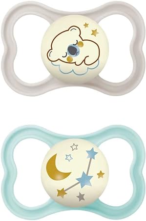 MAM AIR NIGHT SUCCHIETTO 16+ MESI SILICONE NEUTRO 2 PEZZI - goldeneffe.it