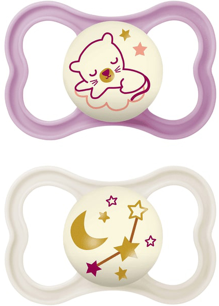 MAM AIR NIGHT SUCCHIETTO 6+ MESI SILICONE FEMMINA 2 PEZZI - goldeneffe.it