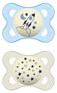 MAM SUCCHIETTO ORIGINAL NIGHT 2-6 MESI SILICONE MASCHIO 2 PEZZI - goldeneffe.it